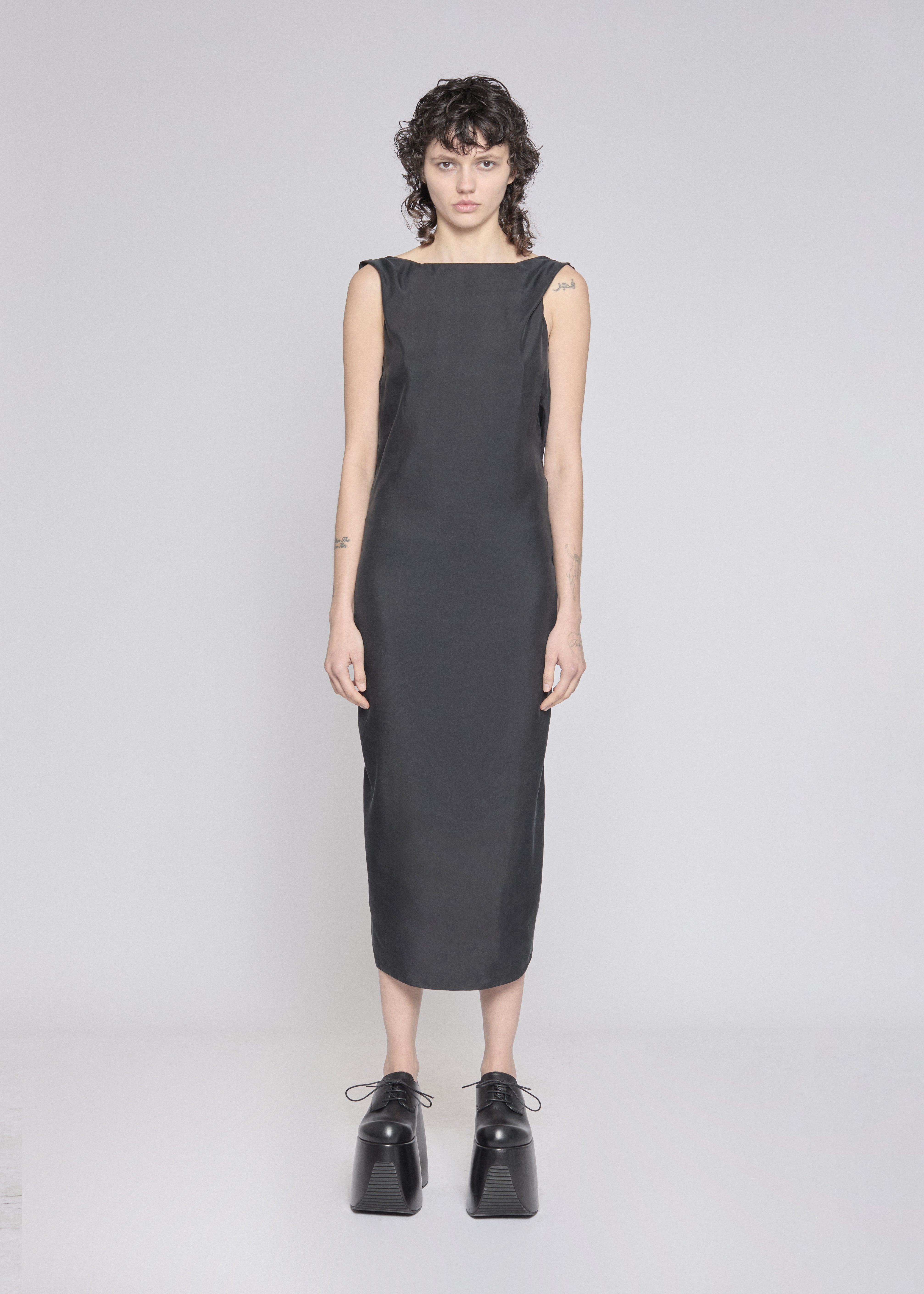 DRAPED DRESS BLACK