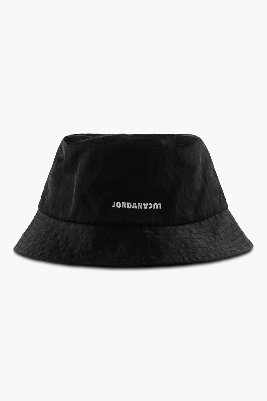 BUCKET HAT WITH SILICONE LABEL BLACK