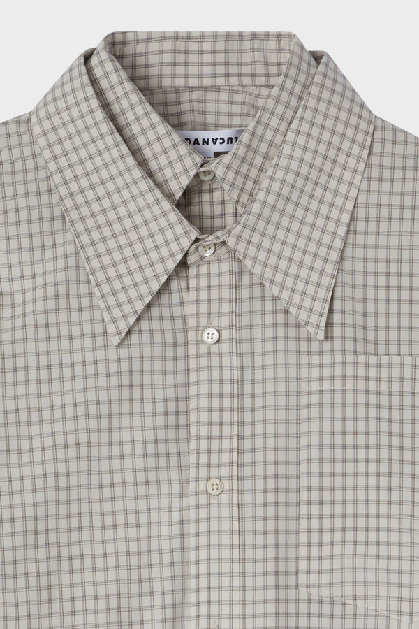 CLOVER SHIRT LINEN / CHECK BROWN
