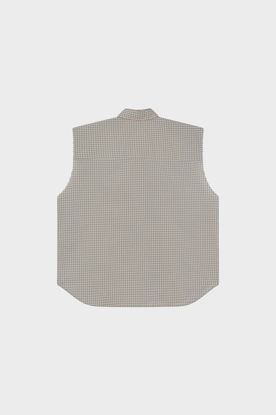 SLEEVELESS CLOVER SHIRT LINEN / CHECK BROWN