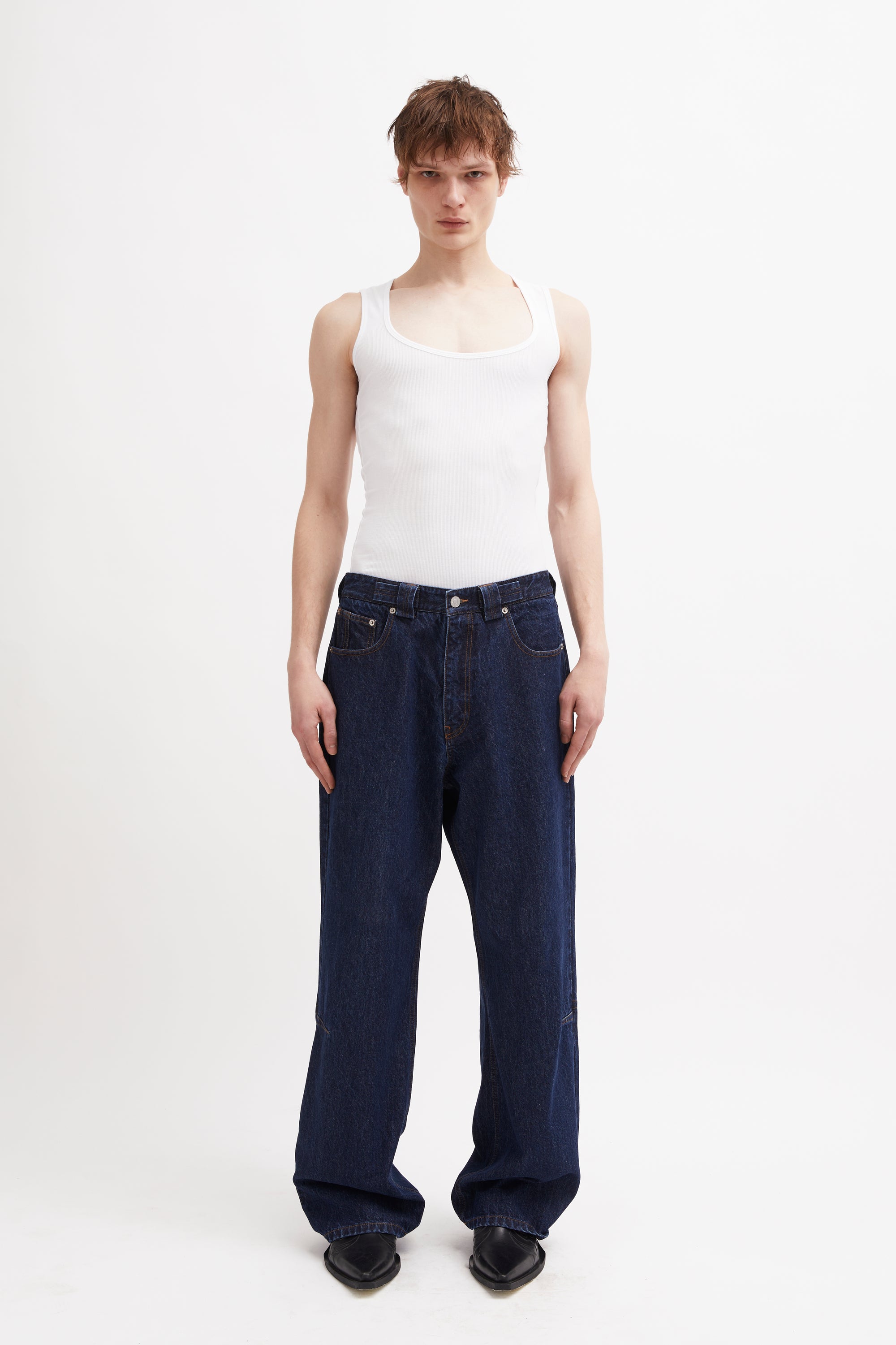 LASERED INSIGNIA DENIM TRS DARK INDIGO SW