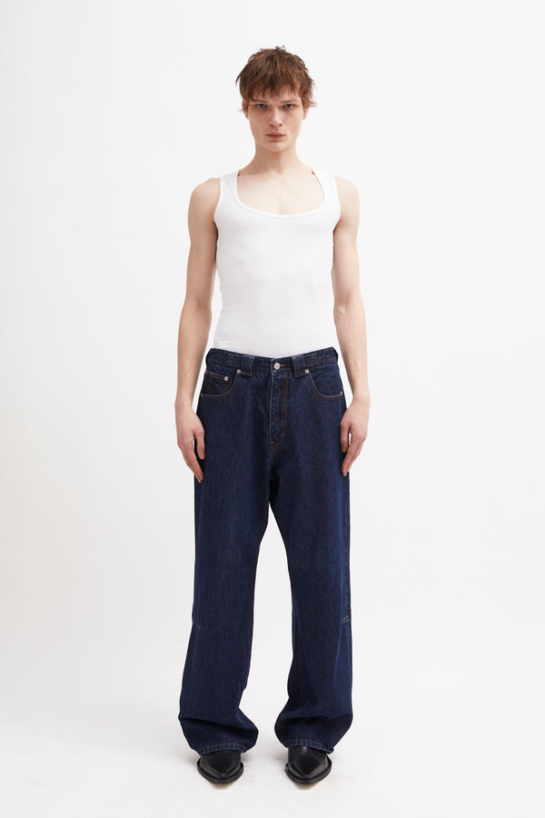 LASERED INSIGNIA DENIM TRS DARK INDIGO SW