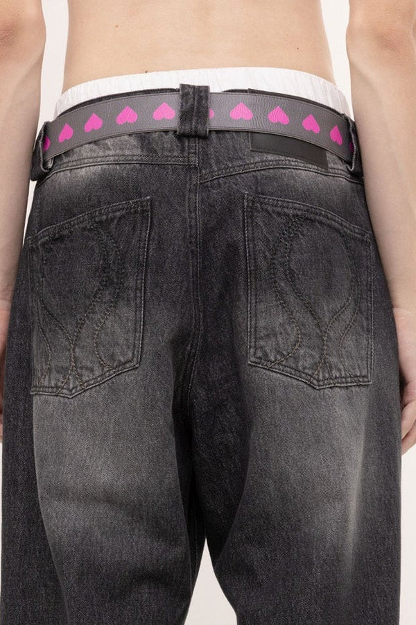 Belt W/ Peace Buckle - Hearts