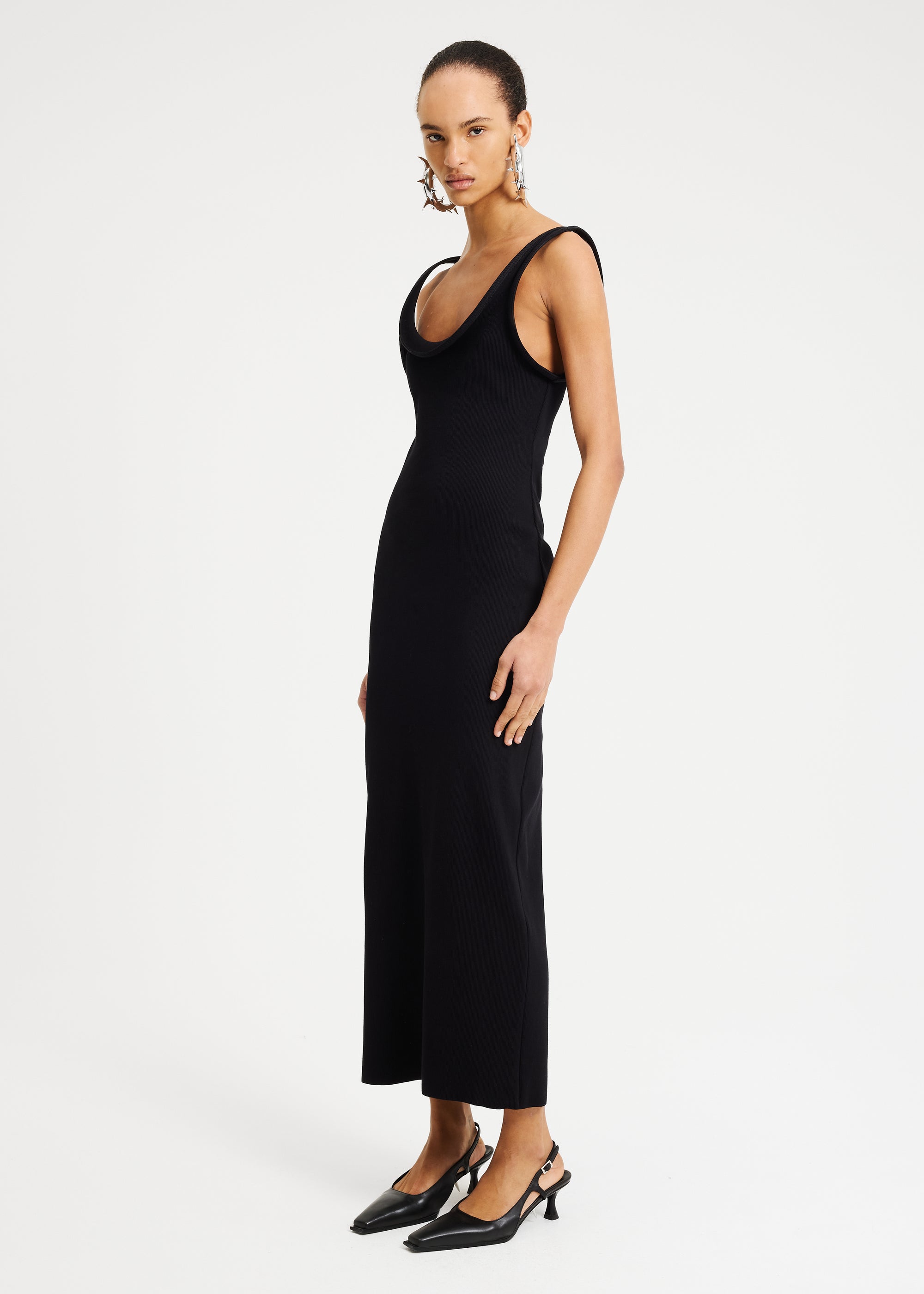 BLUR TANK DRESS BLACK