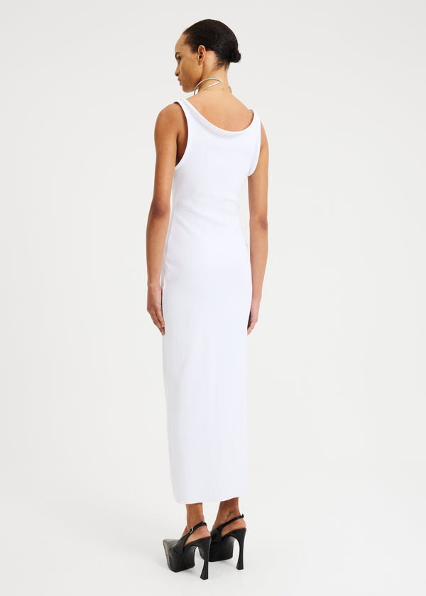 BLUR TANK DRESS WHITE
