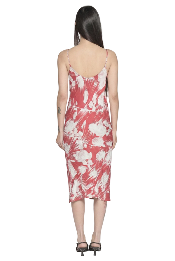 BLUES MIDI DRESS RED/WHITE ROSE