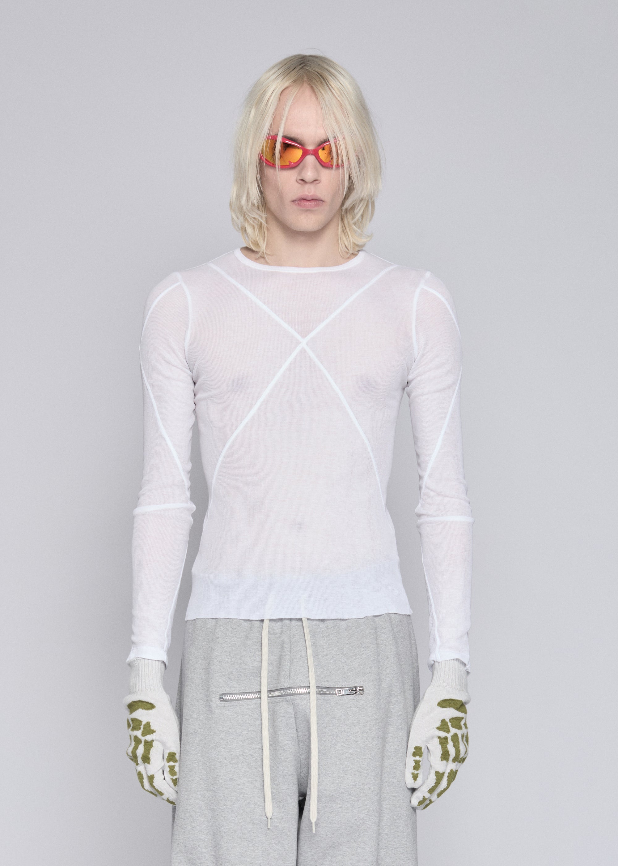 BLUES LONG SLEEVE TOP WHITE