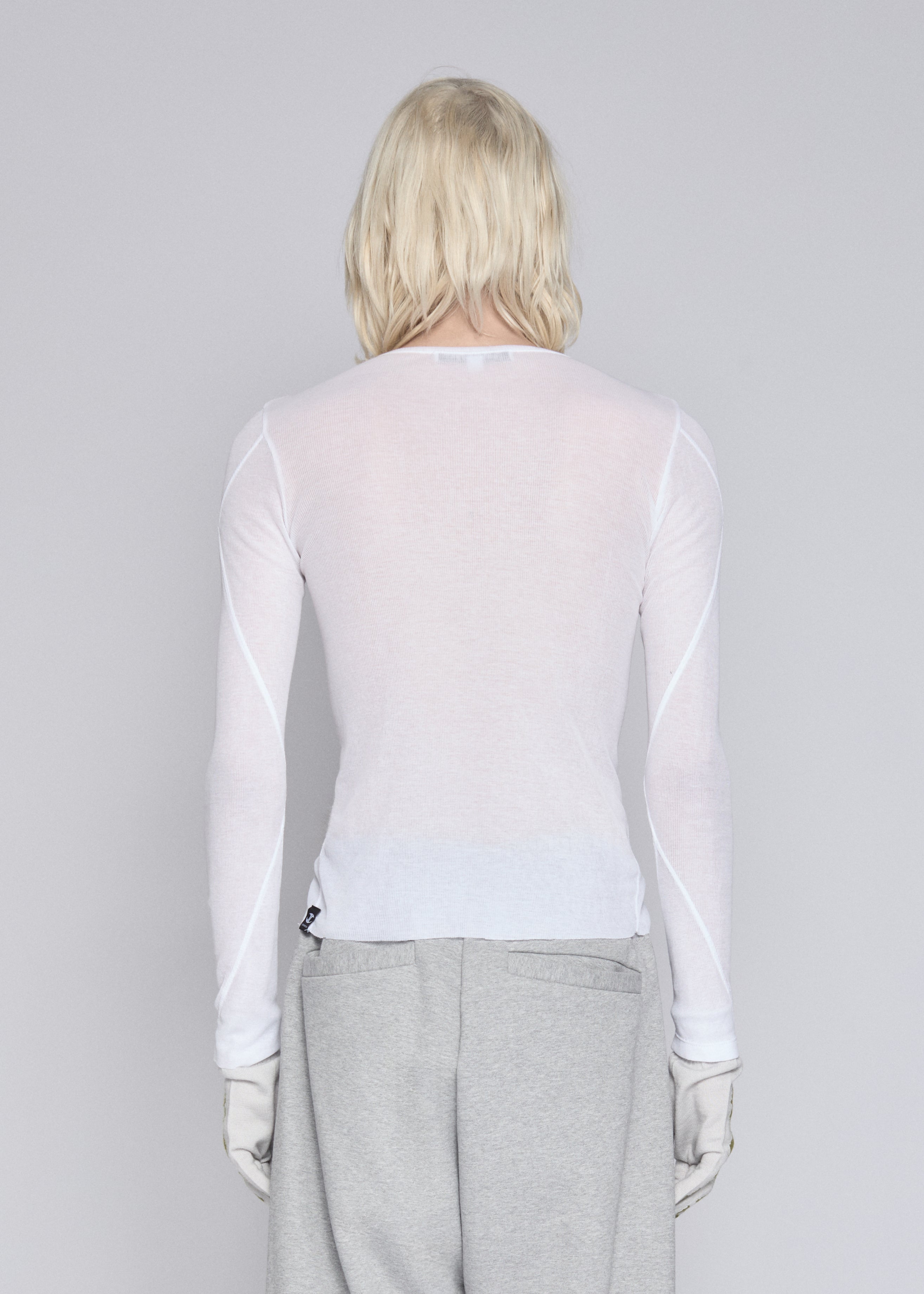 BLUES LONG SLEEVE TOP WHITE