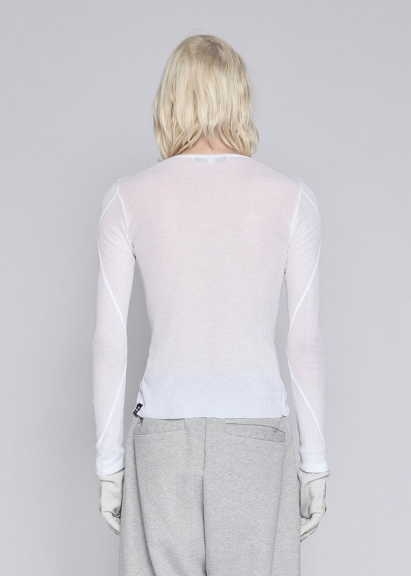 BLUES LONG SLEEVE TOP WHITE