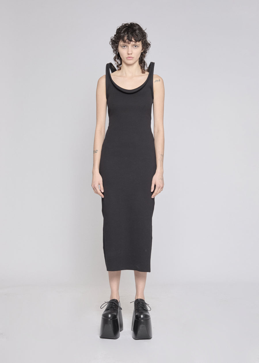BLUR TANK DRESS BLACK
