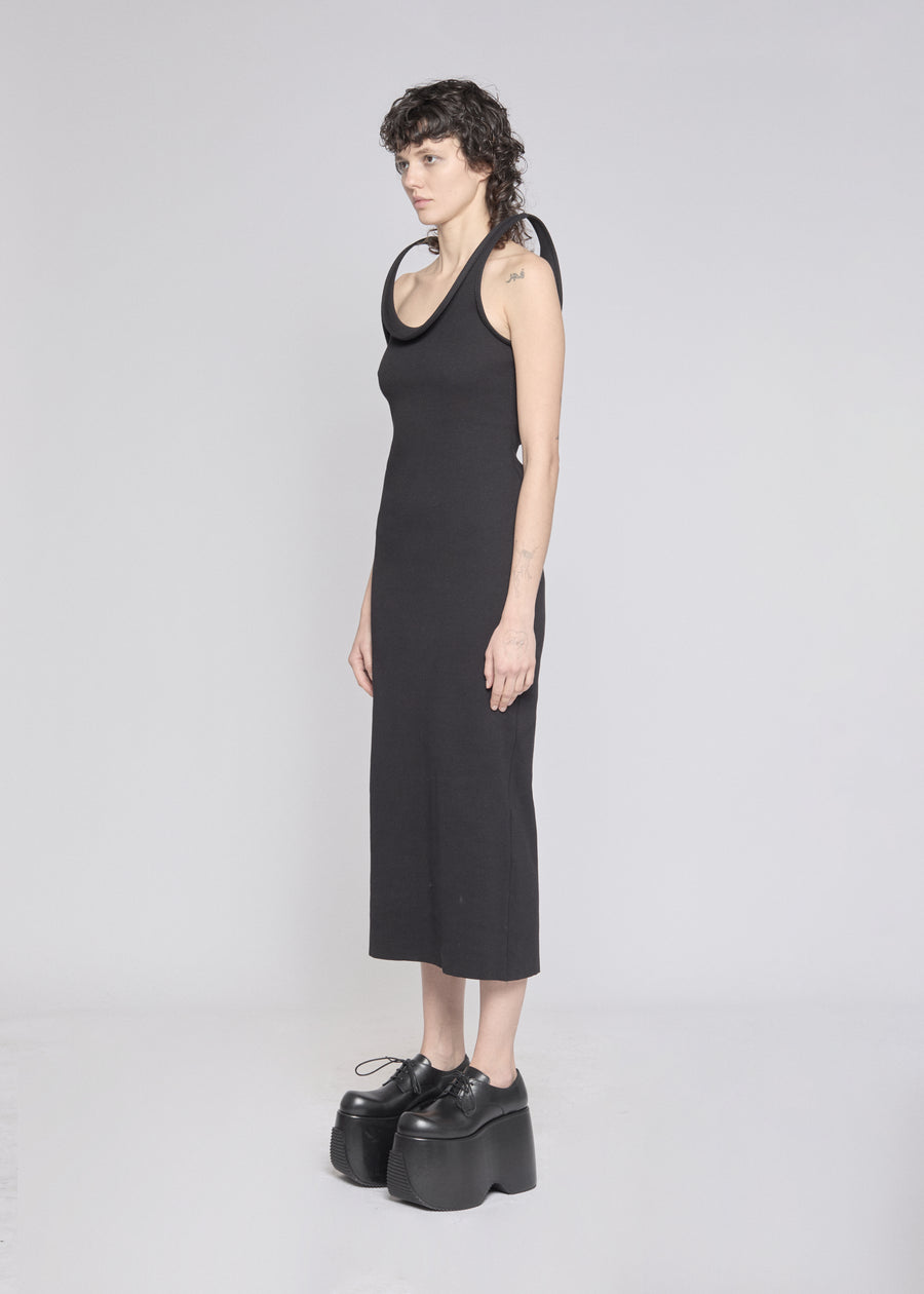 BLUR TANK DRESS BLACK