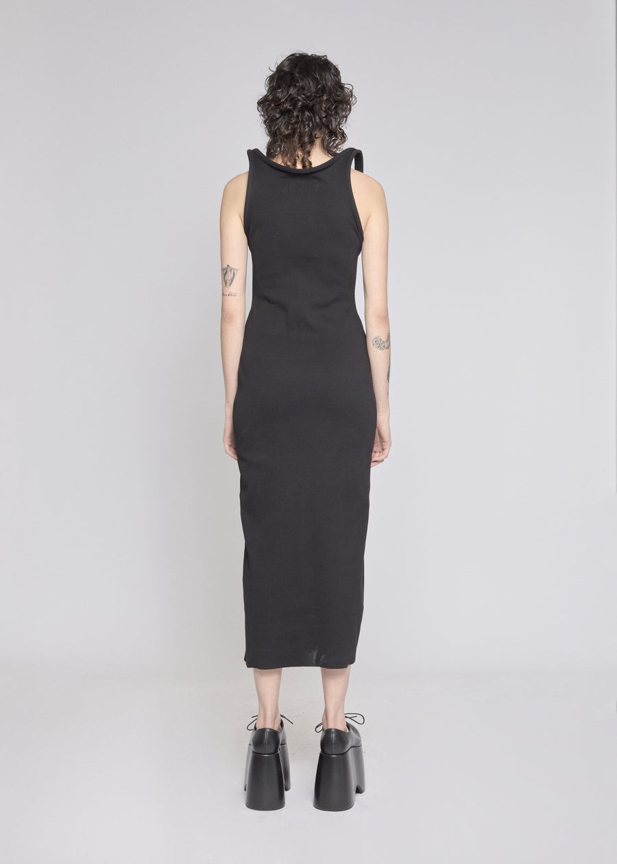 BLUR TANK DRESS BLACK