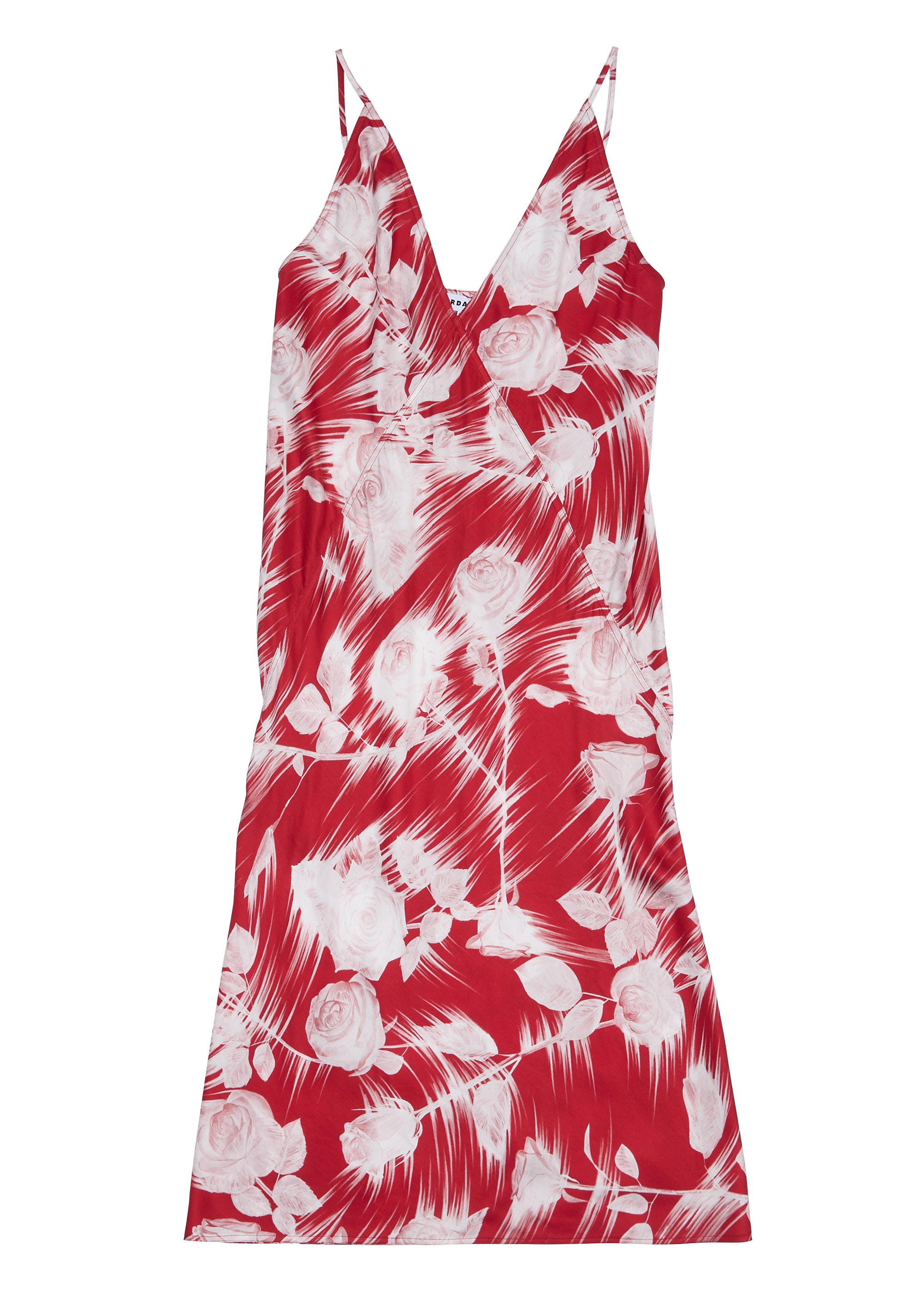 BLUES MIDI DRESS RED/WHITE ROSE