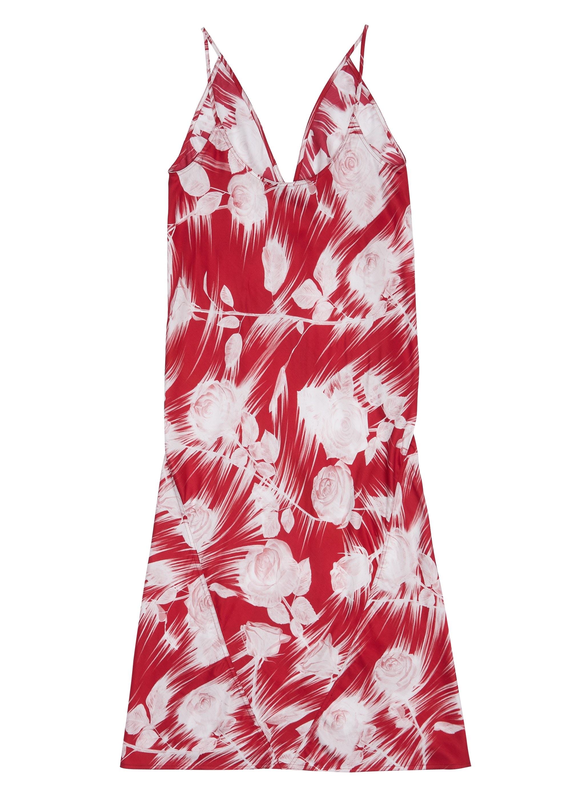 BLUES MIDI DRESS RED/WHITE ROSE