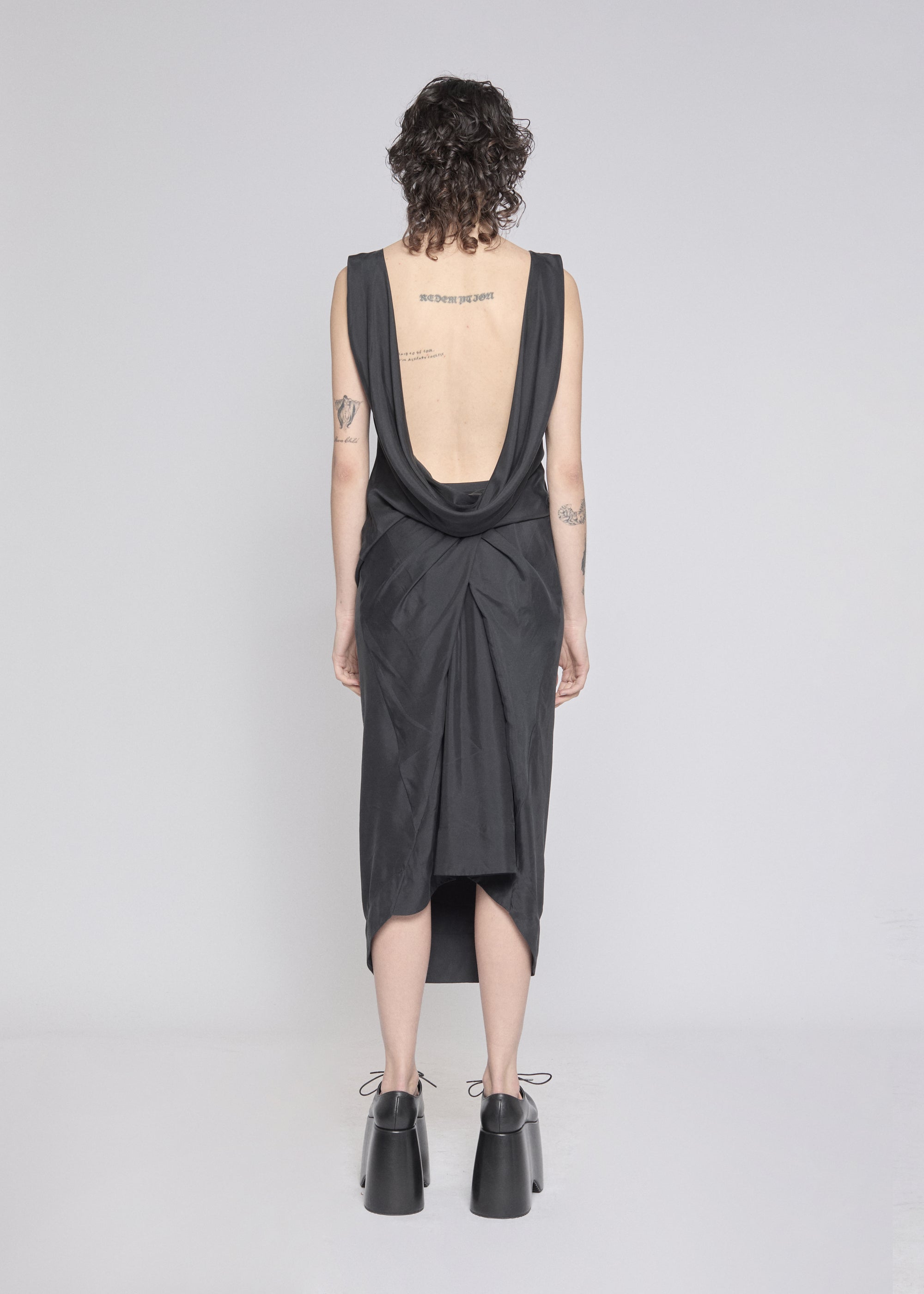 DRAPED DRESS BLACK