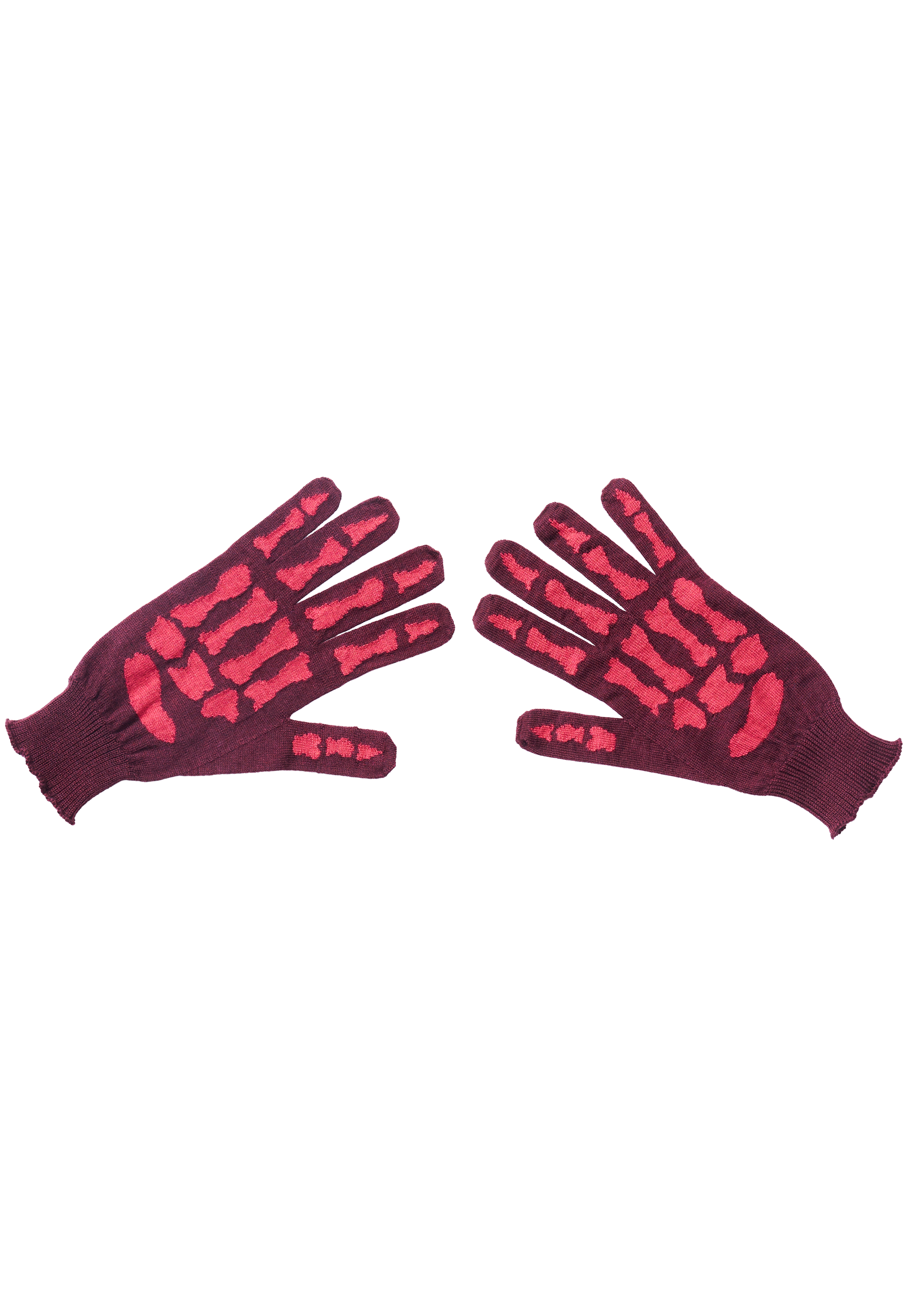 SKELETON GLOVES - RED/RED