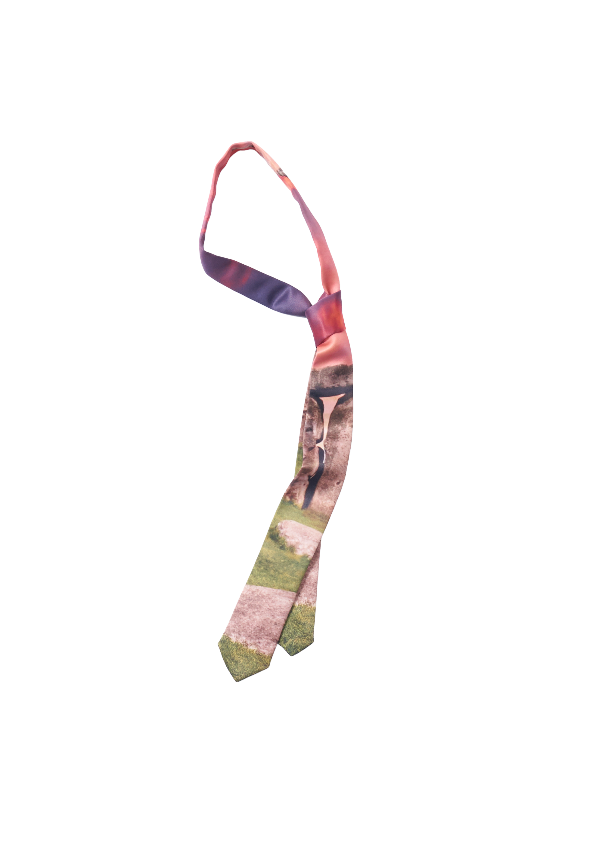 JL SLIM TIE - STONEHENGE PRINT