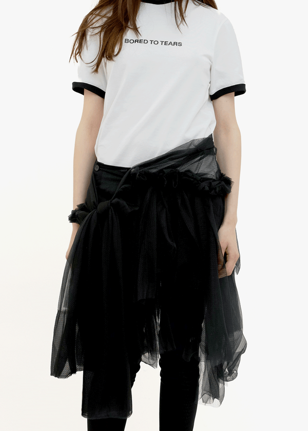 PINK CHAMPAGNE SKIRT BLACK