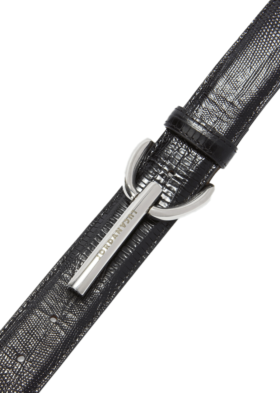 LASH BELT BLACK LIZARD PRINT