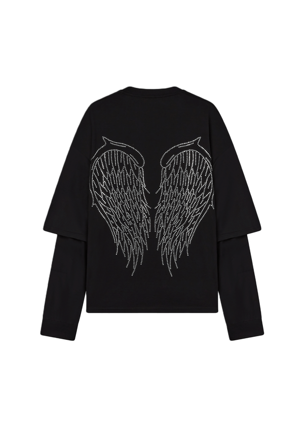 AMON DOUBLE SLEEVE SHIRT CRYSTALS