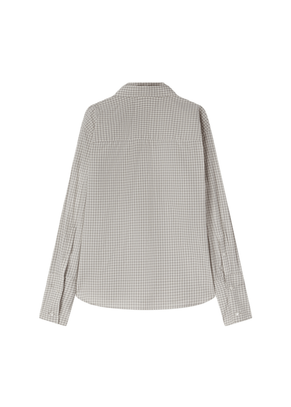 CLOVER SHIRT LINEN / CHECK BROWN