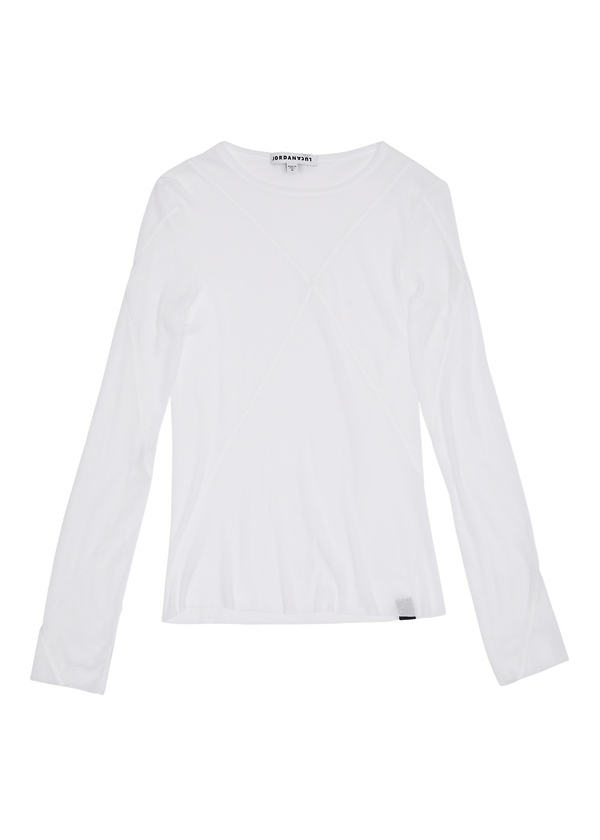BLUES LONG SLEEVE TOP WHITE