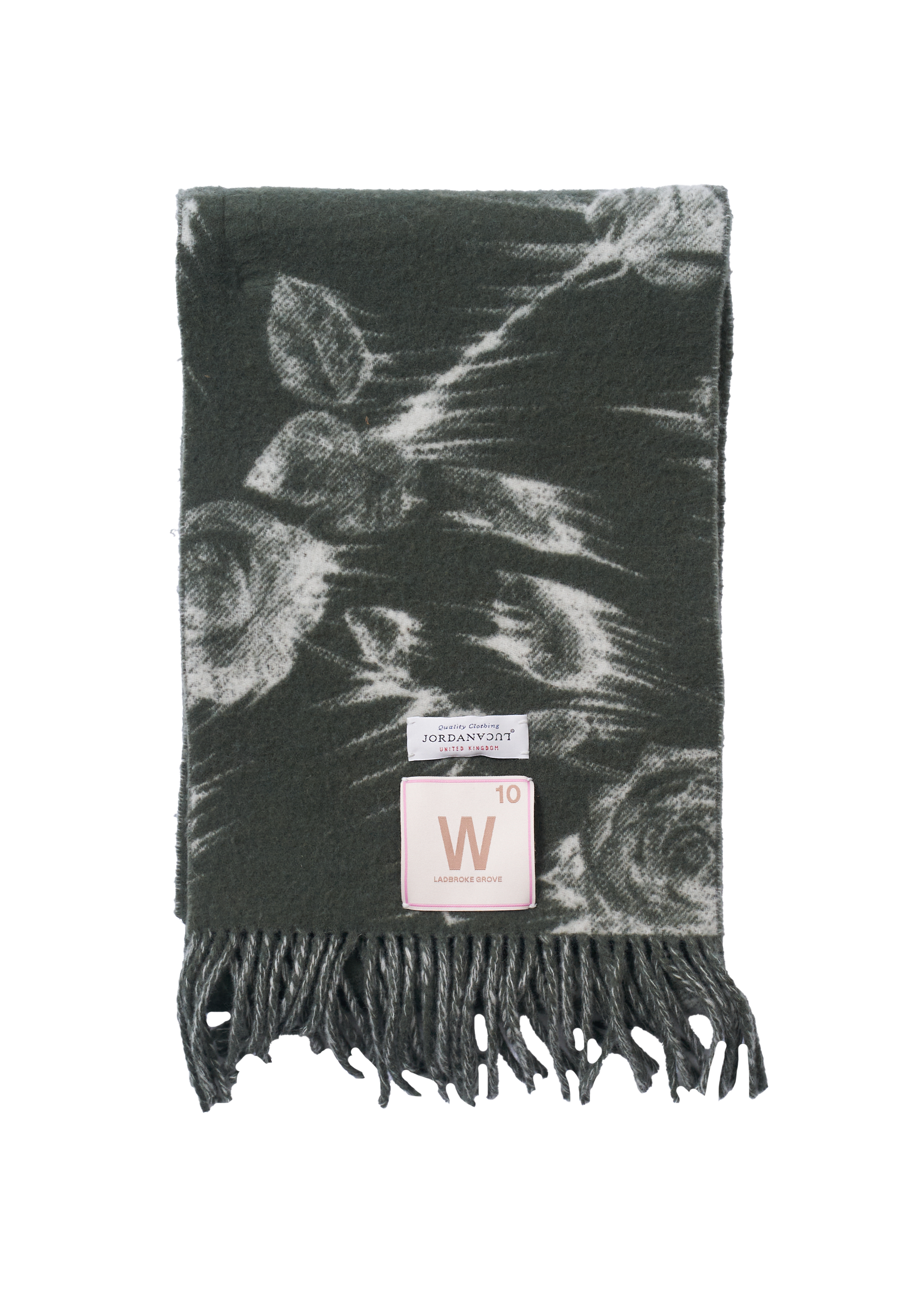 JORDANLUCA SCARF - WHITE/GREEN