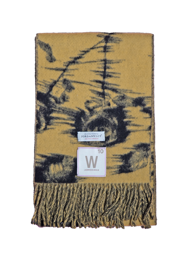JORDANLUCA SCARF - BROWN/MUSTARD