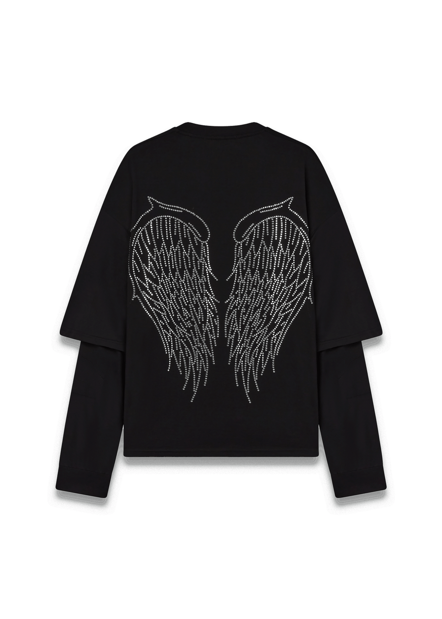 AMON DOUBLE SLEEVE SHIRT CRYSTALS